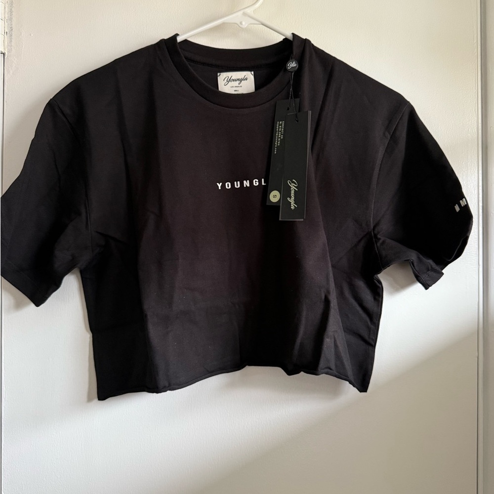 YoungLA For Her Women's Black Crop Top, Size Small NWT